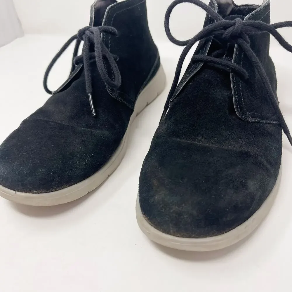 UGG Mens Size 7 Black Dustin Chukka Boots Suede Leather Lace Up Foam Footbed